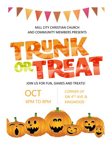 TRUNK OR TREAT SCHOOL FLYERS | Mill City Christian Church