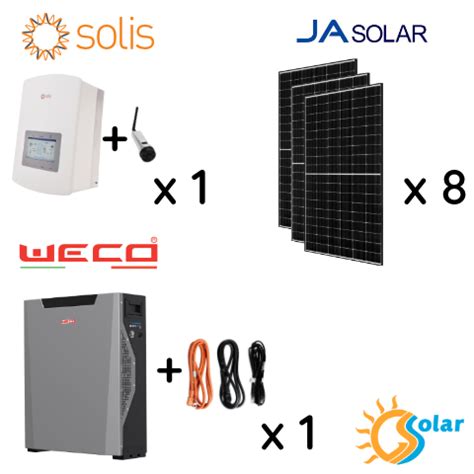 Kit Fotovoltaico 3 3kW Con Accumulo 5 3kWh Solis JASolar WECO GSSolar