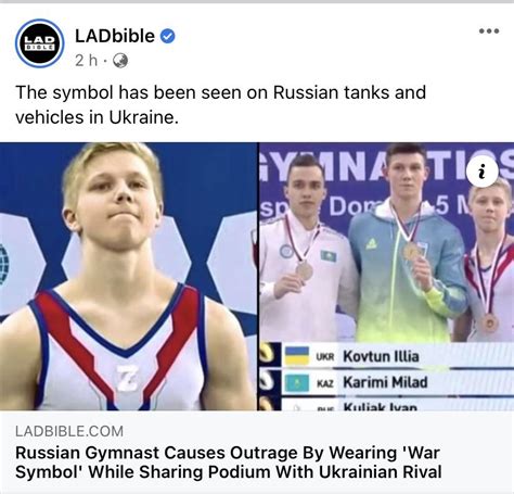 Russian Gymnast Wears War Symbol On Podium Next To Ukrainian Athlete