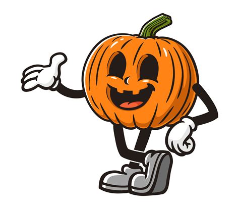 Pumpkin Cartoon Mascot Illustration Design Character Clip Art - Etsy