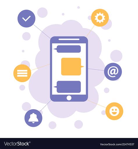 Smartphone With Apps Icons Mobile Communication Vector Image