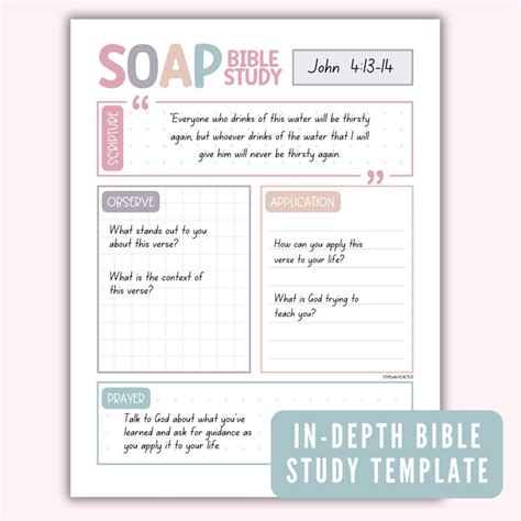 Soap Bible Study Template Printable Soap Method Bible Verse Mapping