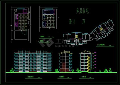 某地多层住宅建筑cad设计方案图含设计说明）图纸设计说明土木在线