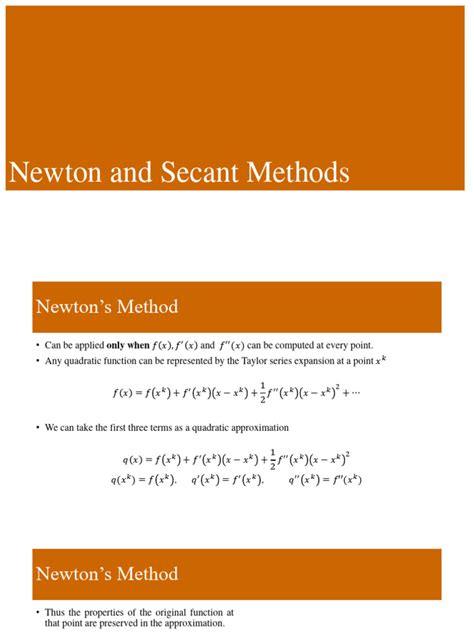 5 Newton And Secant Method Pdf Mathematics Of Computing Algorithms