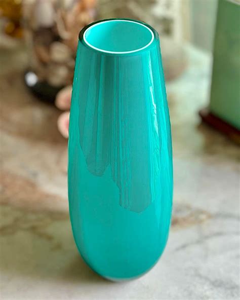 Modernist Luciano Vistosi Cased Teal Green Vase Etsy In 2024 Glass Art Sculpture Green Vase