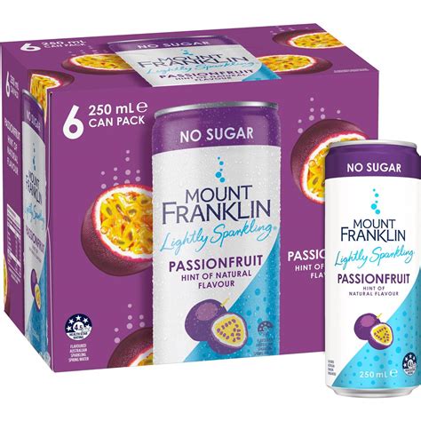 Mount Franklin Lightly Sparkling Mineral Water Passionfruit Ml X