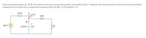 Solved In the circuit given below R 30Ω The switch in the Chegg