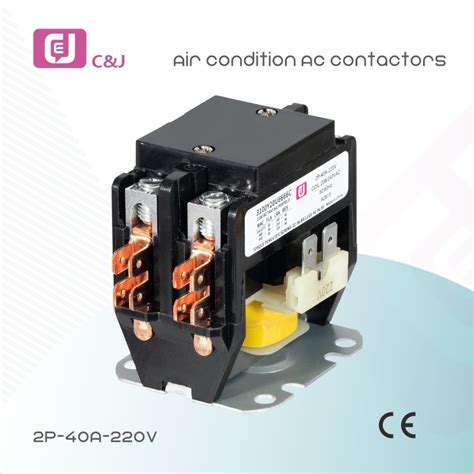 Cjc2 2p 40A 50 60Hz Magnetic AC Contactor For Air Conditioner Contactor