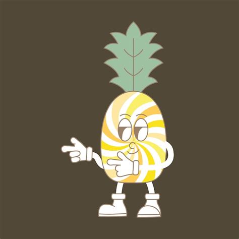 Premium Vector Retro Groovy Cartoon Comic Fruit Different Poses