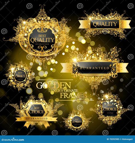 Premium Golden Quality Labels Stock Illustration Illustration Of