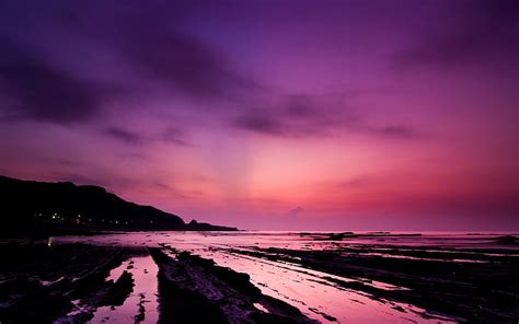 Hd Wallpaper Seashore And Sky Water Sunset Pink Beauty In Nature Cloud Sky Wallpaper Flare