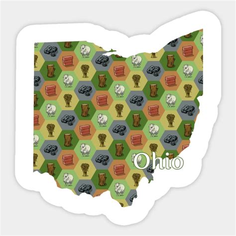 Ohio State Map Board Games Board Games Sticker Teepublic