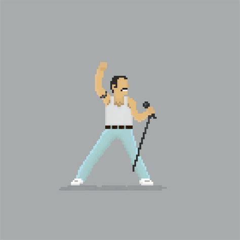 Artstation Freddie Mercury In Pixel Art