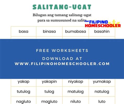 Salitang Ugat Filipino Worksheets — The Filipino Homeschooler