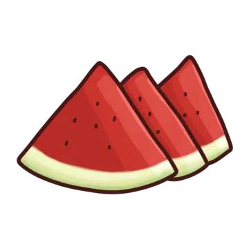 Cartoon Red Watermelon Slice Watermelon Fruit Cartoon PNG