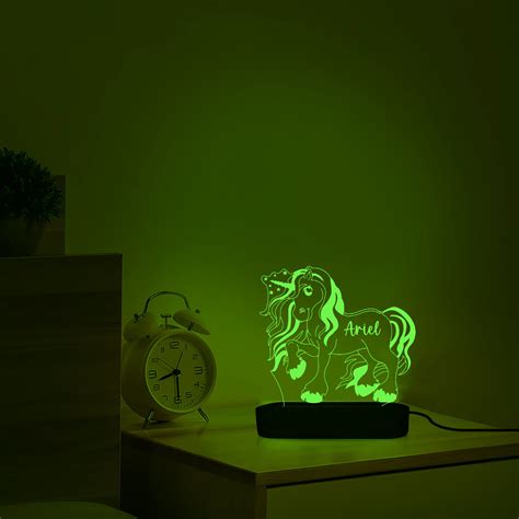 Custom Cute Unicorn Night Lightpersonalized Unicorn Night Lamp With