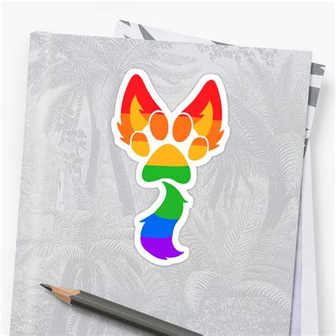 Gay Furry Pride Design Sticker By Deathlycutie16 Redbubble