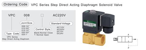 Vpc Series Step Direct Acting Diaphragm Solenoid Valve Buy Valve