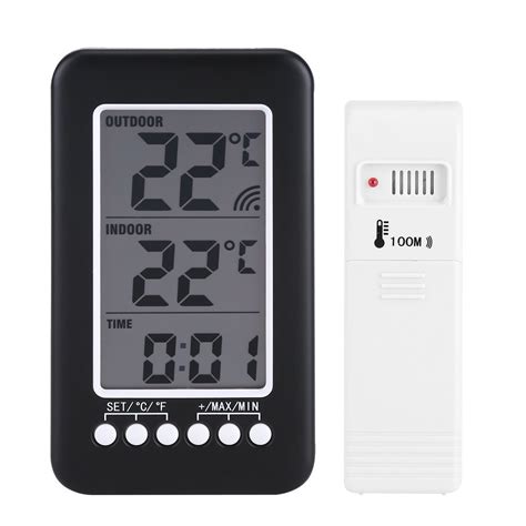 Lcd Digital Thermometer Clock Wireless Temperature Meter Wireless