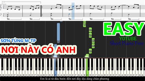 NƠI NÀY CÓ ANH SƠN TÙNG M TP Piano Easy Sheet Free YouTube