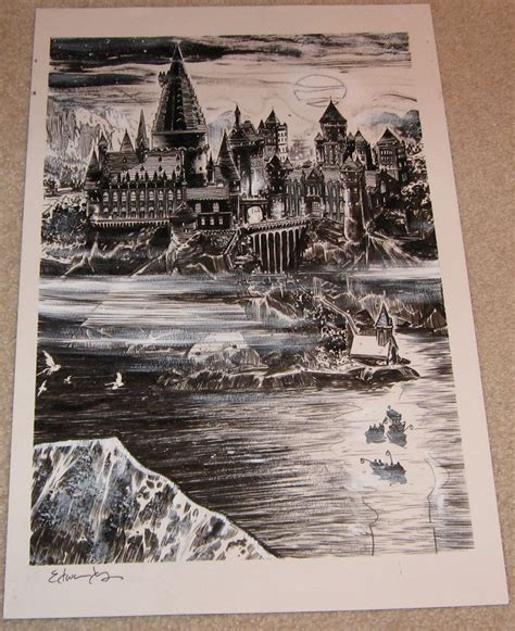 Graphite Drawing & Illustration Hogwarts Drawing Original Art Pencil etna.com.pe