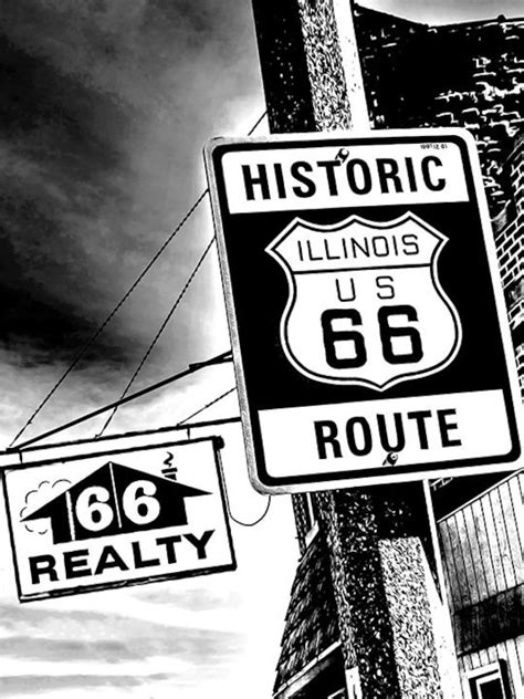 Historic Route 66 Road Sign Illinois Route 66 Limited Etsy