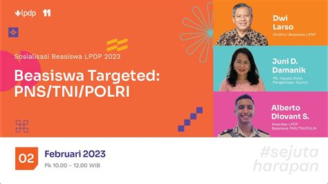 Sosialisasi Beasiswa LPDP 2023 Beasiswa Targeted PNS TNI POLRI YouTube