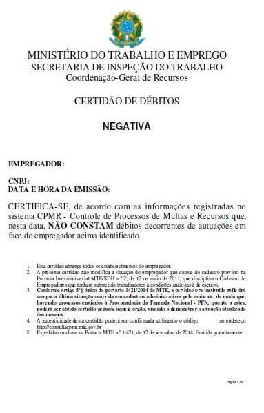 Certidão Negativa De Débitos Trabalhistas Rio De Janeiro Trabalhador