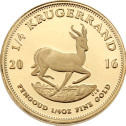 Pre Owned 2016 South African Krugerrand 1 4oz Proof Gold Coin Out Of