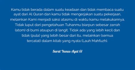 Detail Surat Yunus Ayat 61 Koleksi Nomer 8