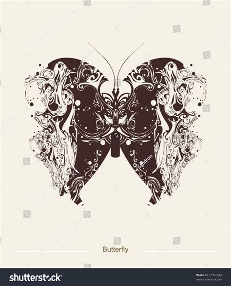 Abstract Butterfly Tattoo Illustration Stock Vector (Royalty Free) 17092444