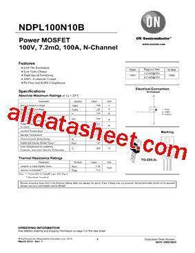 100N10B Datasheet PDF ON Semiconductor