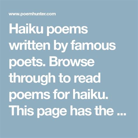 Haiku Poems - Best Poems For Haiku | Haiku poems, Poems, Haiku