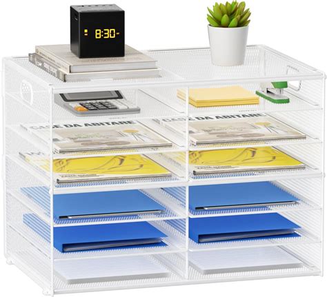 Amazon Lavatino 12 Compartments Paper Organizer For Desk Mesh