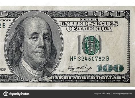 100 Dollar Bill Close White Background Stock Editorial Photo