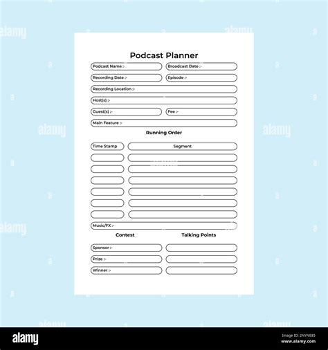 Podcast Planner Kdp Interior Notebook Regular Radio Station Info