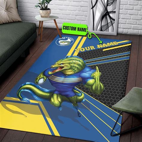 Aio Pride Custom Text Parramatta Eels Nrl Vector Mascot Edition Rug