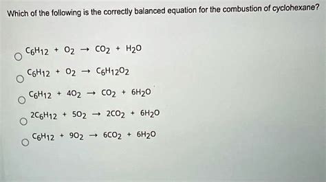 SOLVED Which Of The Following Is The Correctly Balanced Equation For