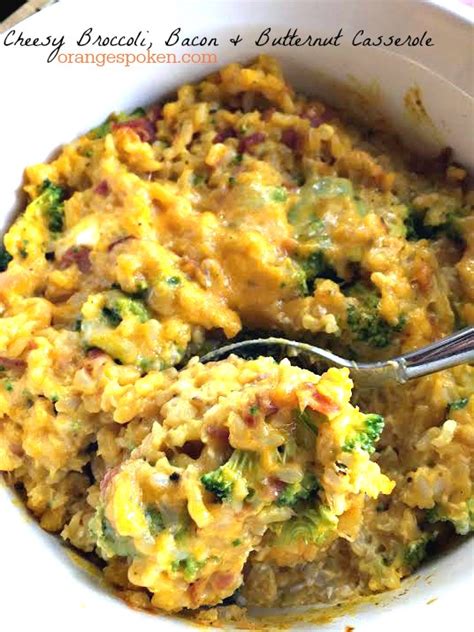 Cheesy Broccoli, Butternut & Bacon casserole