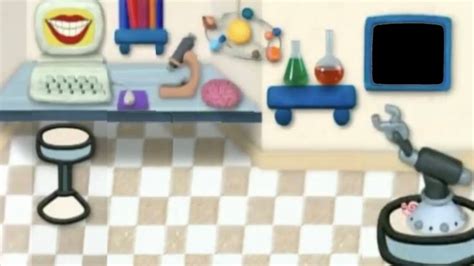 A Computer Screen With An Animated Image Of A Kitchen Area And Tools On