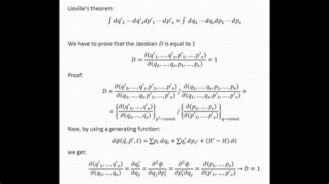 Mathematical Proof Of Liouville Theorem Youtube