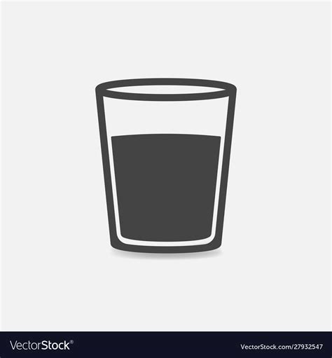 Icon Glass Cup With Water A Drink Royalty Free Vector Image