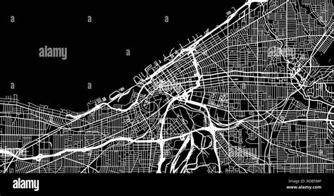 Vector Urbano Mapa De La Ciudad De Cleveland Ohio Estados Unidos De