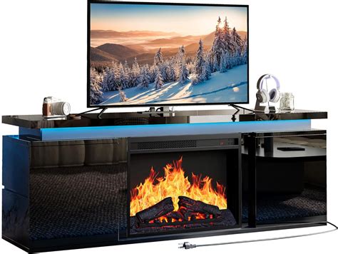 Ironck Soporte De Tv Con Chimenea El Ctrica Centro De Entretenimiento