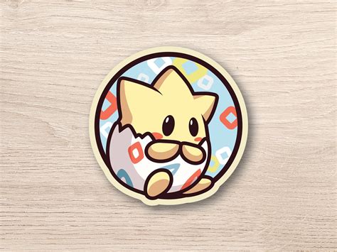 Togepi Baby Pokemon Stickers Full Color Stickers Togetic Etsy