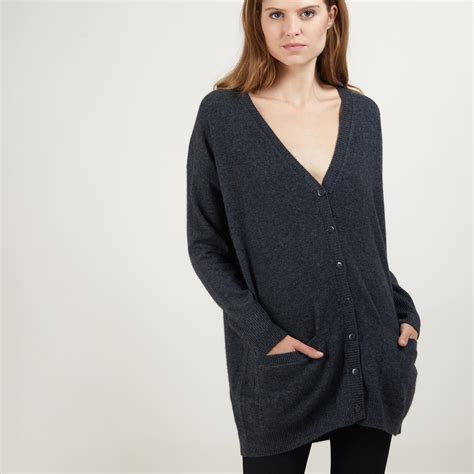 Long Cardigan With Pockets In Cashmere