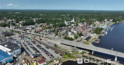 Overflightstock A Small New England River Town Drone Aerial View