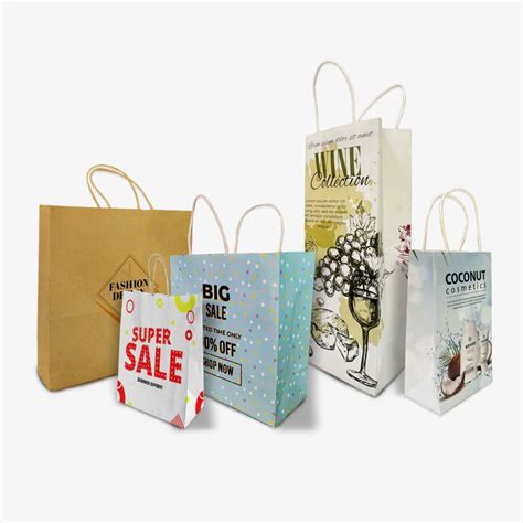 Custom Printed Paper Bags Logo Printed Branded Paper Bags