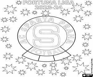 Sparta Praga bicampeão 2023 2024 para colorir e imprimir