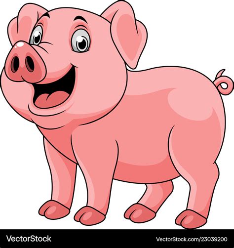 Cartoon Happy Pig Royalty Free Vector Image VectorStock